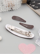 Набор для волос QF «Авиталь», 4 резинки 6.5 см, заколка - автомат 9 см, 2 заколки 4.5 см, коричневый (комплект 6 шт) - фото 64203638