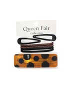 Набор для волос QF «Флоренс лео», 4 резинки 6.5 см, заколка - автомат 9 см, 2 заколки 4.5 см, чёрный, коричневый (комплект 6 шт) - фото 64203643
