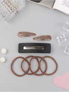 Набор для волос QF «Флоренс лео», 4 резинки 6.5 см, заколка - автомат МИКС 8 см, 2 заколки 4.5 см, коричневый 10691578