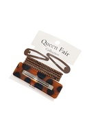 Набор для волос QF «Флоренс лео», 4 резинки 6.5 см, заколка - автомат МИКС 8 см, 2 заколки 4.5 см, коричневый 10691578