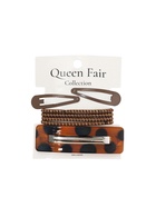 Набор для волос QF «Флоренс лео», 4 резинки 6.5 см, заколка - автомат МИКС 8 см, 2 заколки 4.5 см, коричневый 10691578