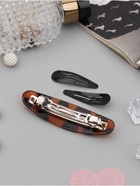 Набор для волос QF «Авиталь», 4 резинки 6.5 см, заколка - автомат 8 см, 2 заколки 4.5 см, чёрный, коричневый - Фото 3