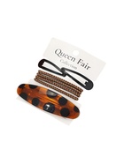 Набор для волос QF «Авиталь», 4 резинки 6.5 см, заколка - автомат 8 см, 2 заколки 4.5 см, чёрный, коричневый (комплект 6 шт) - фото 64203651