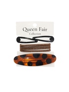 Набор для волос QF «Авиталь», 4 резинки 6.5 см, заколка - автомат 8 см, 2 заколки 4.5 см, чёрный, коричневый (комплект 6 шт) - фото 64203652