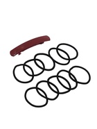 Набор для волос QF «Лилит», 10 резинок 6.5 см, заколка - автомат 9 см, чёрный, бордовый 10691582