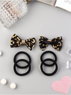 Набор для волос «Школьница галант», 4 резинки 3.5 см, 2 зажима 5.5 см, стиль, чёрный 10691861