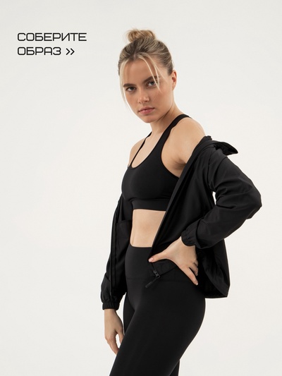 Ветровка женская спортивная Resport, размер 44 (S), чёрная