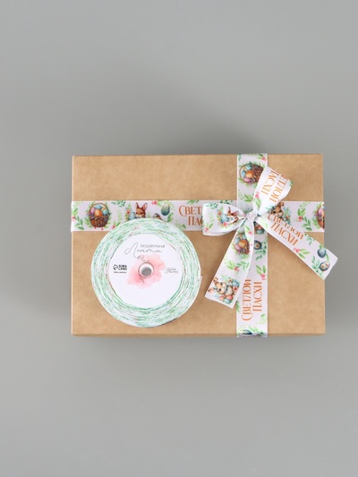 Лента атласная «Светлой пасхи», 25 мм, 23±1 м, разноцветная