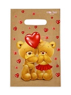 Подарочный пакет, полиэтиленовый, с вырубной ручкой, «Мишки», 20 х 30 см 10828249