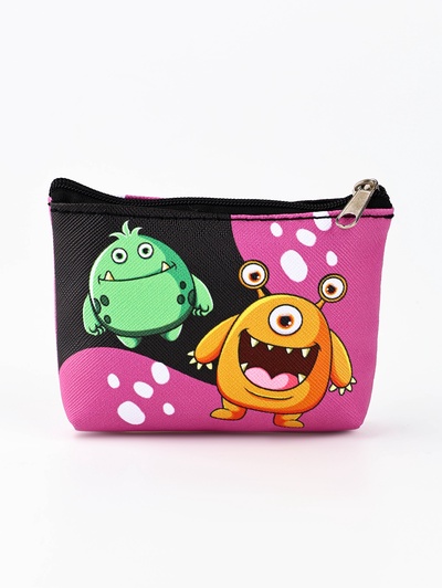 Кошелёк детский на молнии «Монстр черный», 11 х 8,5 см