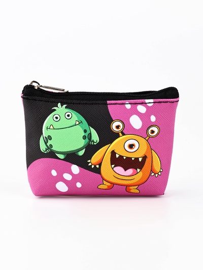 Кошелёк детский на молнии «Монстр черный», 11 х 8,5 см