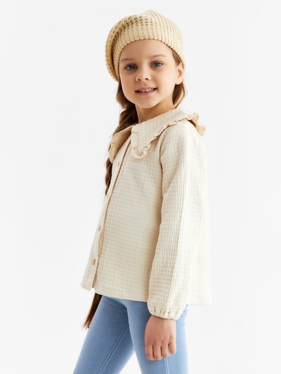 Рубашка для девочки KAFTAN, цвет молочный, размер 28 (86-92 см)