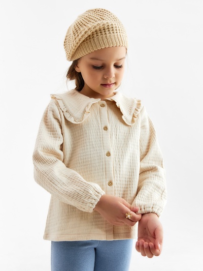 Рубашка для девочки KAFTAN, цвет молочный, размер 28 (86-92 см)