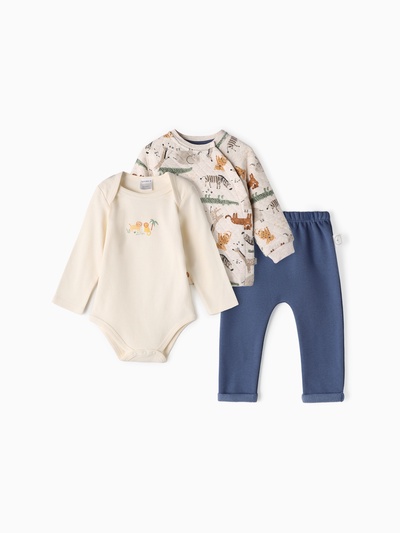 Костюм (джемпер, штанишки, боди) «Крошка Я», рост 74-80 см, белый, синий