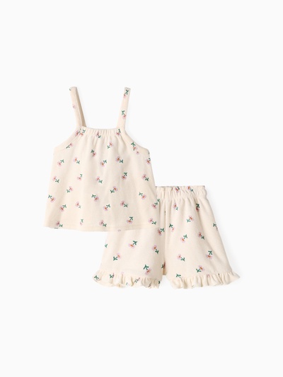 Костюм для девочки (шорты, майка) махровый «Крошка Я», рост 86-92 см, молочный