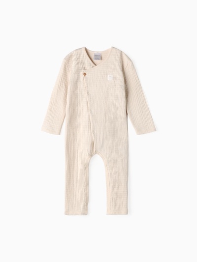 Комбинезон для девочки из жатой ткани «Крошка Я», рост 86-92 см, молочный