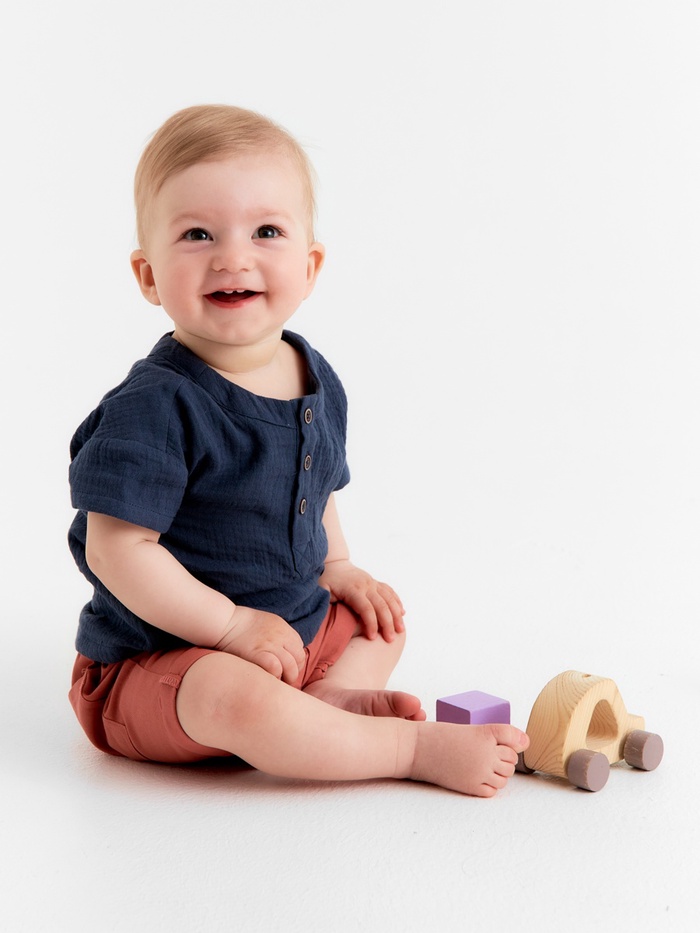 Костюм для мальчика (футболка, шорты) «Крошка Я. Муслин», рост 86-92 см