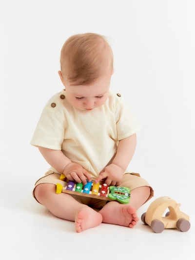 Шорты Крошка Я, рост 80-86 см, бежевые