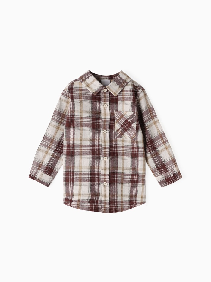 Рубашка фланелевая Крошка Я, рост 68-74 см, коричневая - Фото 1