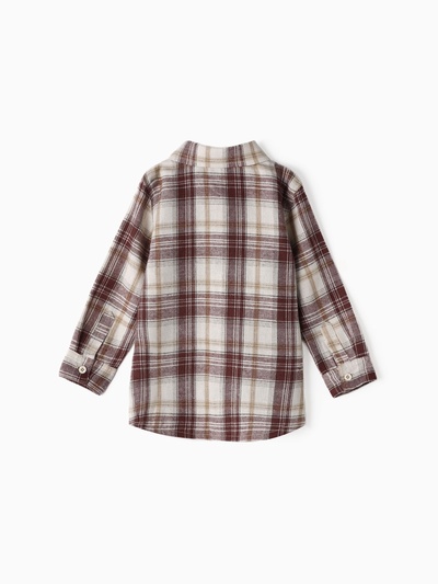 Рубашка детская фланелевая KAFTAN, коричнево-бежевая, размер 32 (110-116 см)