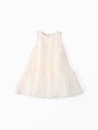 Платье нарядное для девочки MINAKU: PartyDress, молочное, рост 104 см - Фото 1