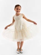 Платье нарядное для девочки MINAKU: PartyDress, молочное, рост 104 см - Фото 7