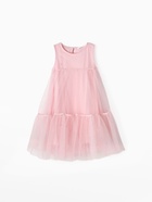 Платье нарядное однотонное для девочки MINAKU: PartyDress, розовое, рост 134 см - Фото 1