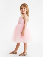 Платье нарядное для девочки MINAKU: PartyDress с пышной юбкой, розовое, рост 104-110 см - фото 23585879