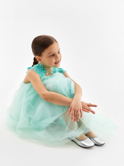 Платье нарядное для девочки MINAKU: PartyDress, цвет мятный, рост 110-116 см