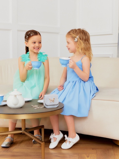 Платье нарядное для девочки MINAKU: PartyDress, цвет мятный, рост 110-116 см