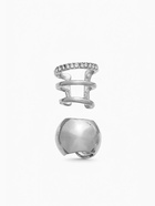 Серьги каффы, набор 2 шт. объёмные, цвет серебро - Фото 5