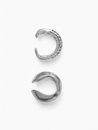 Серьги каффы, набор 2 шт. объёмные, цвет серебро - Фото 6