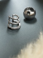 Серьги каффы, набор 2 шт. объёмные, цвет серебро - Фото 8