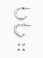 Серьги QF «Классика», набор 3 пары, кольца, цвет серебро - Фото 10