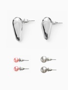 Серьги QF «Сердечки», набор 3 пары, розовый в серебре - Фото 12