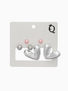 Серьги QF «Сердечки», набор 3 пары, розовый в серебре - Фото 13