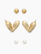 Серьги QF «Сердечки», набор 3 пары, цвет золото - Фото 5