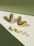 Серьги QF «Сердечки», набор 3 пары, цвет золото - Фото 11