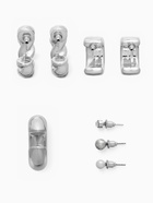 Серьги и кафф QF «Переплетение», набор 8 шт. цвет серебро - Фото 12