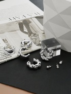 Серьги и кафф QF «Переплетение», набор 8 шт. цвет серебро - Фото 14