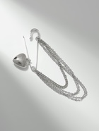 Булавка «Сердце» с цепочками, цвет серебро - Фото 1