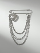 Булавка «Сердце» с цепочками, цвет серебро - Фото 2