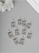 Декор-подвеска для творчества металл «Карусель с лошадкой», серебро, набор 10 шт., 3.3×1.5×0.4 см - Фото 3