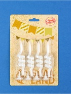 Свечи для торта «Неоновые спирали», 4 шт., светящиеся голубые, 8 см - фото 114213563