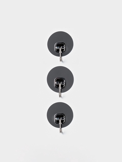 Набор самоклеящихся крючков LaDom Silver, 3 шт., 6.5×2.3×6.5 см