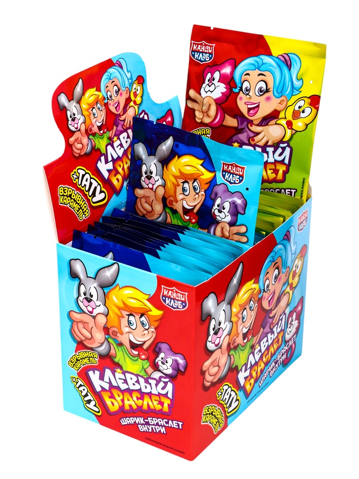 Карамель взрывная «Клёвый Браслет» с игрушкой и татуировкой, 1 г - Фото 1