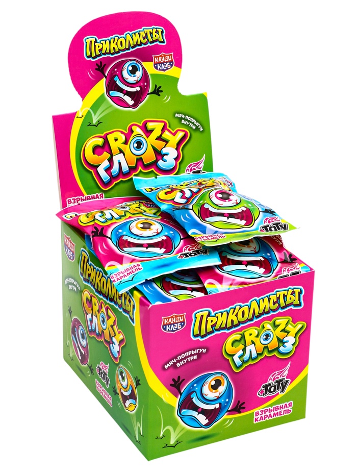Карамель взрывная "Приколисты. Crazy Глаз" с игрушкой и татуировкой , 1г - Фото 1