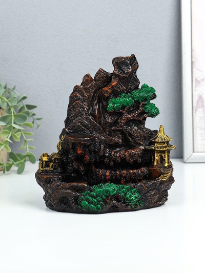 Подставка для благовоний TAKE IT EASY «Храм в горах», стелющийся дым, 18.5×18 см