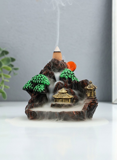 Подставка для благовоний TAKE IT EASY «Храм в горах», стелющийся дым, 9.5×12.5 см
