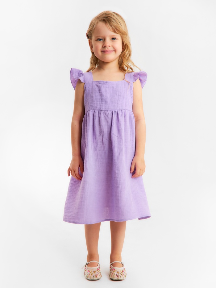 Сарафан из муслина для девочек KAFTAN, лиловый, рост 98-104 см - Фото 1